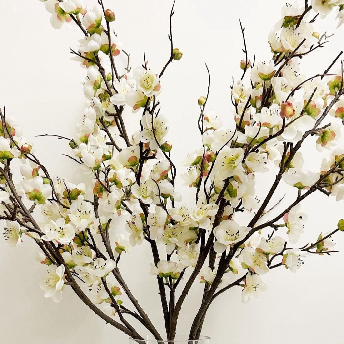 ARTIFICIAL CHERRY BLOSSOM IN GLASS VASE