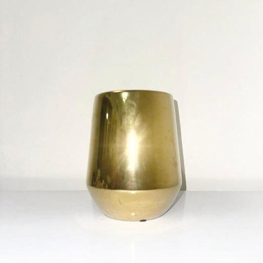 GOLDEN CERAMIC VASE ROUND