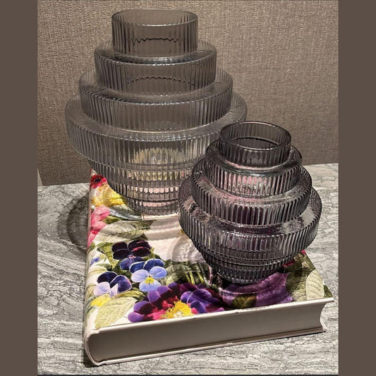 GLASS VASE - GREY